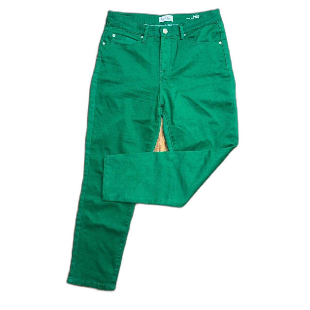 Nicole Miller New York Soho High Rise Green Jeans Women's